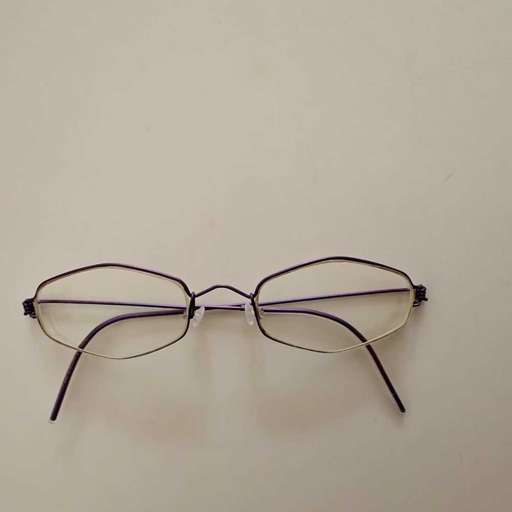 Lindberg Purple Minimalist Metal Frame Glasses